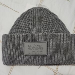 Coach Charcoal Knit Hat